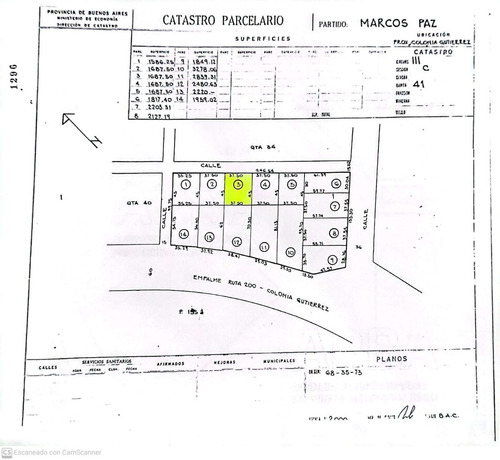 Imagen 2 de 2 de Lote De Terreno En Venta En Marcos Paz.
