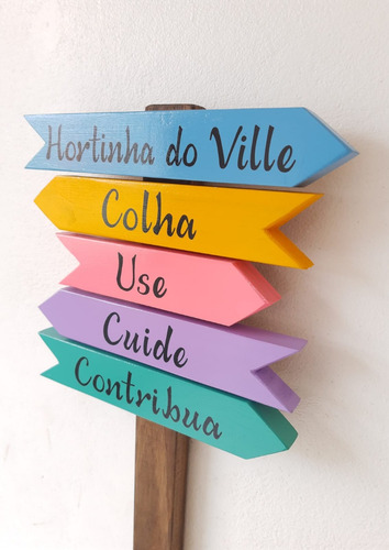 Plaquinha Horta Com Texto Personalizado: Colha, Use, Cuide