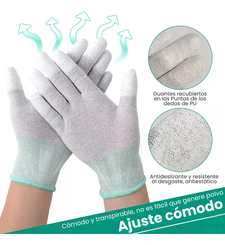 4 Par Guantes Antiestático Esd Reparación Microelectrónica F