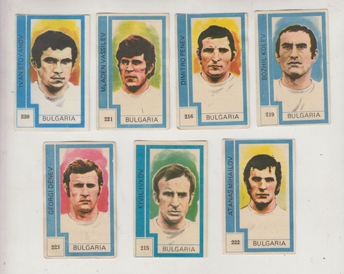 Mundial Futbol 1974 Bulgaria Lote 7 Tarjetas Unicas Uruguay