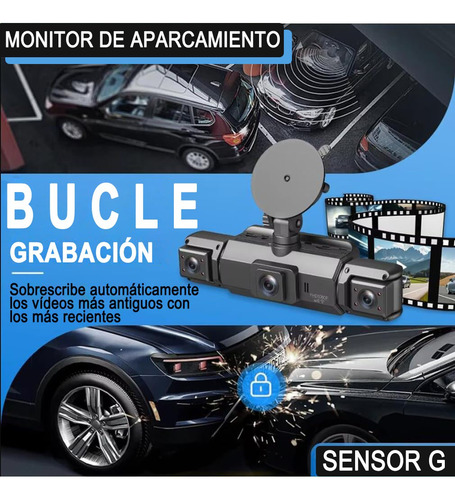 1080p Cámara Universal Para Automóvil Dash Cam 4 Cámara+64gb
