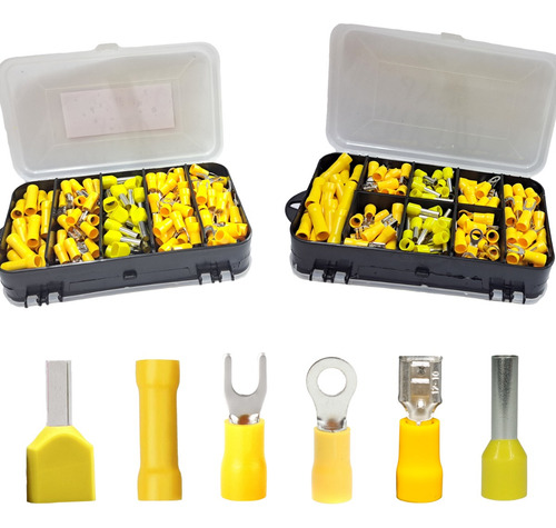 Kit Terminais Elétricos Ilhós Olhal Garfo Fêmea Luva 4 A 6mm