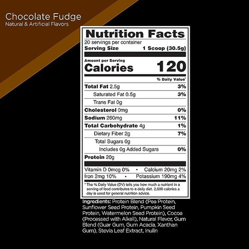 Rule One Vegan Proteína A Base De Plantas 20servs Sabor Chocolate Fudge