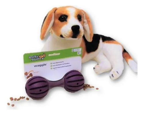 Juguete resistente para perros Amicus m/L con dispensador de bocadillos de color remolacha