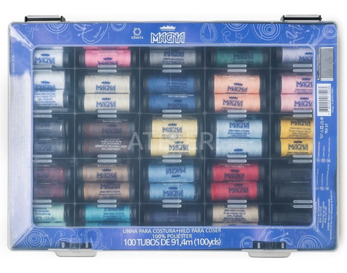 Cofre Hilo Magna 100 Bobinas De 91,4 Mts C/u 100 % Poliester