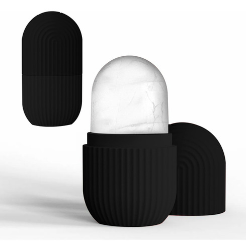 Rodillo De Silicón Para Masaje Facial Con Hielo Diler Reutilizable Y Suave Ideal Para Cerrar Poros Reducir Inflamación Y Refrescar La Piel Uso Diario En Rutina De Skincare Color Negro