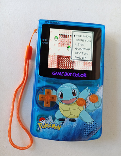 Nintendo Game Boy Color Con Pantalla Amoled Y Pokemon Repro Azul (Usado)