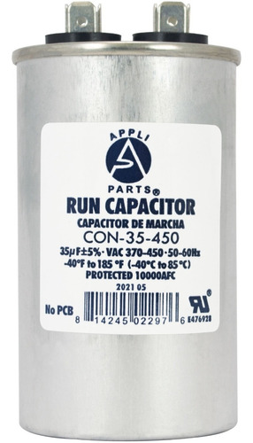 Condensador/ Capacitor De Marcha 35 Mfd 370-450vac Redondo