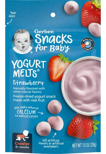 Gerber Yogurt Melts Fresa Cereal Bebe Snack Bebe Galletas