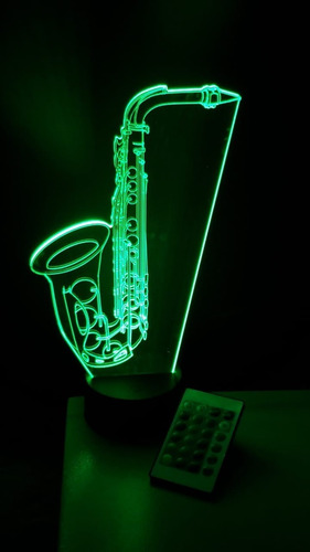 Imagen 3 de 8 de Lampara Led 3d Con Control Saxofon