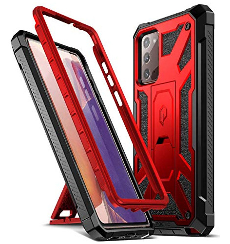 Funda Para Galaxy Note 20 Ultra Con Soporte Tapa Metal Rojo