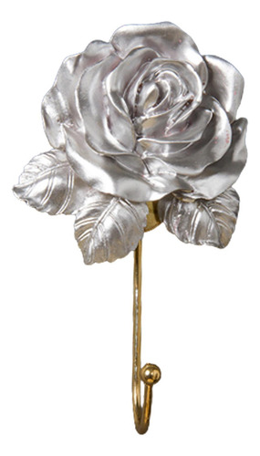 2 Gancho De Rosa Organizador Decoración De Pared Plata