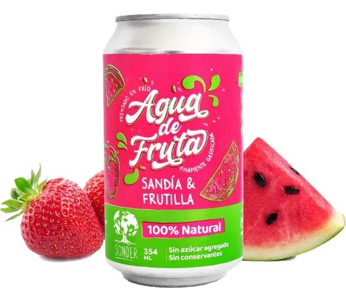 Agua Frutal Gasificada 100% Natural Sonder 354ml