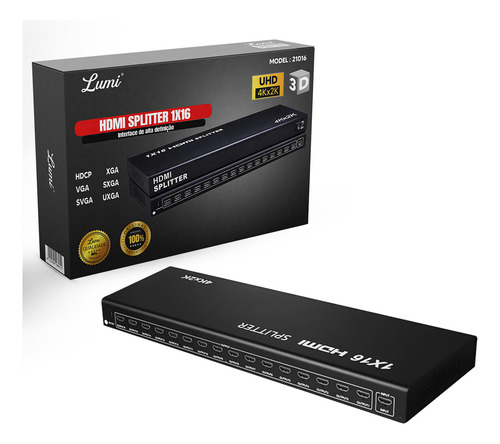 Distribuidor Splitter Hdmi 1x16 4k Full Hd 1 Entrada 16 Saidas Lumi