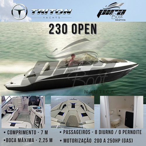 Lancha Triton 23 Pés  Open Completa -ñ Focker Fs Nx Ventura