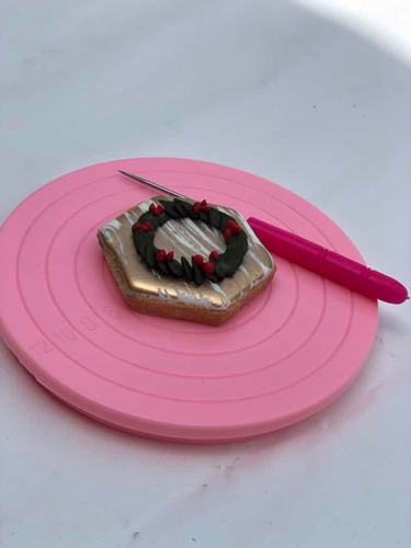 Plato Giratorio Y Punzón Para Decorar Cookies