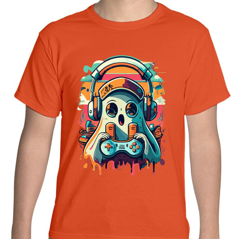 Playera Fantasma Gamer - Halloween - Video Juegos - Streamer