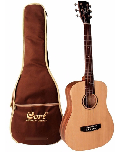 Guitarra Acústica Cort Ad Mini Op Little 3/4 Funda - Plus Color Natural Orientación De La Mano Derecha
