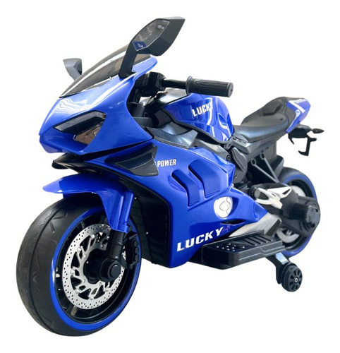 Moto Elétrica Infantil 12v Azul Bike Esportiva Potente Rádio
