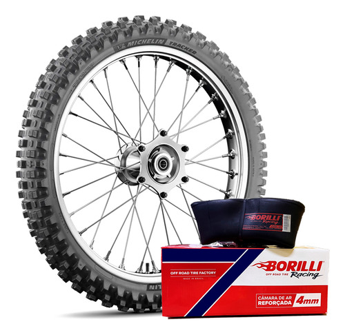 Kit Pneu Michelin 100/90-19 57r Tracker + Câmara Borilli 4mm
