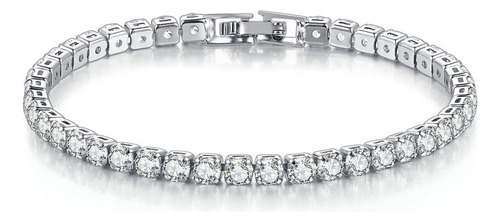 Brazalete De Circonitas 4mm Full Diamond Cadena De Tenis