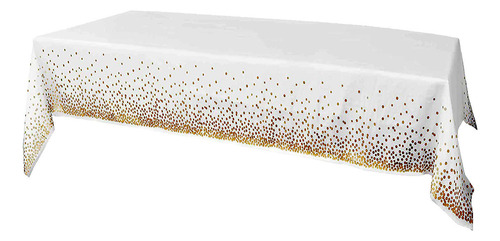 Mantel O, Tejido Dorado, Desechable, Plástico, Blanco, 2 Uni