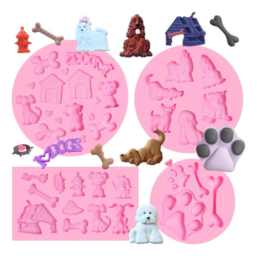 Moldes De Fondant De Animales, Huesos De Perros Paw Silicona