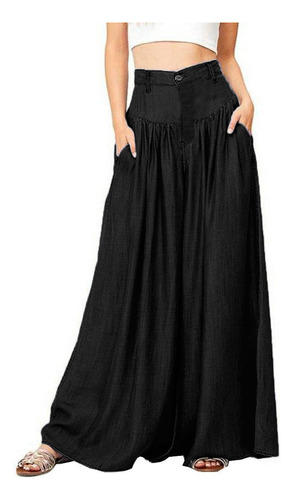 Pantalón Mujer Pantalon Suave Piernas Anchas Pantalón Largo