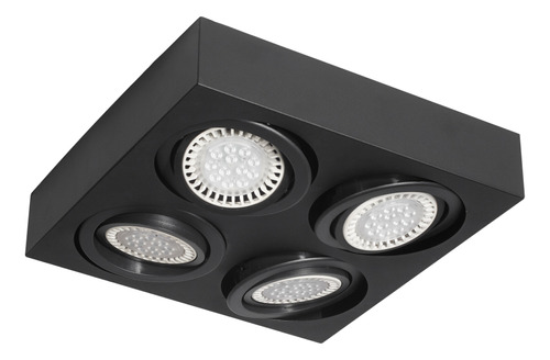 Plafon Apto Led Para 4 Luces Ar111 Gu10 Cuadrado Interior