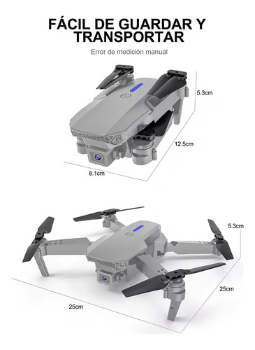 Drone Mini Con Cámara Dual Orfeld 4k De Alta Definición Port Gris