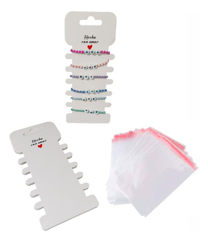 100 Cartones Para Pulseras 6 Ranuras, Joyería 7x15 Cm