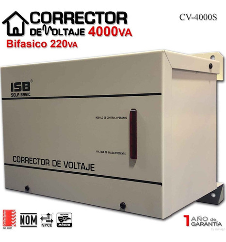 Corrector Voltaje Sola Basic 4kva / 4000va Bifasico Cv-4000s