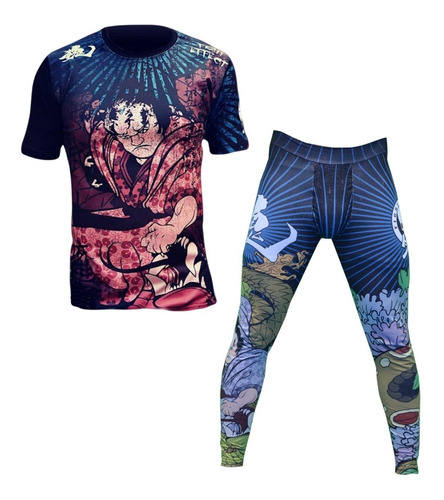 Conjunto Lycra + Calza Shogun Bjj Thai Kick Box Nogi 