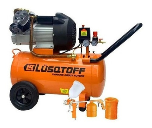 Compresor De Aire 50 Litros 3,5 Hp Lusqtoff 300 Lts/min Kit