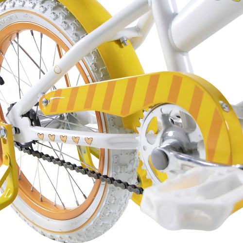 Bicicleta Benotto Acero Cross Giselle R16 1v Amarillo Niña Color Blanco