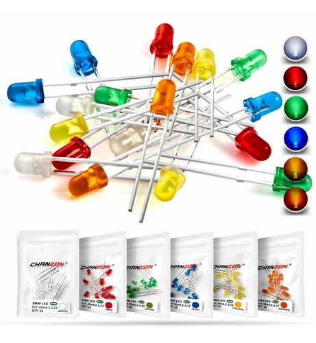 Repuesto Color in Led Diodo Luz Surtido Kit Difusionado