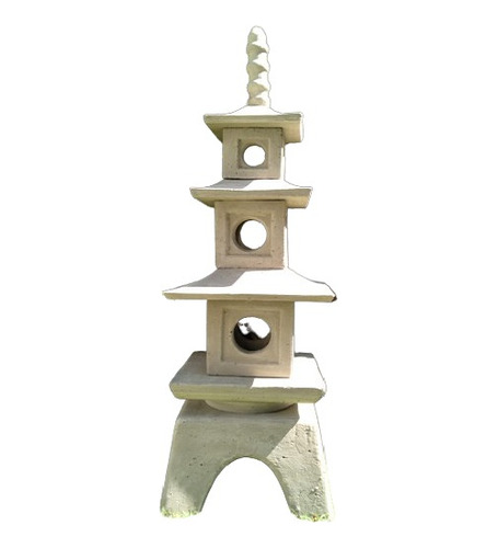 Pagoda Lampara Japonesa Tres Niveles De Cemento