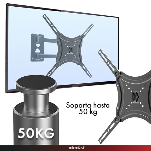 Imagen 3 de 9 de Soporte Tv Lcd Led 2 Brazos Móviles Hasta 55 50kg Vesa