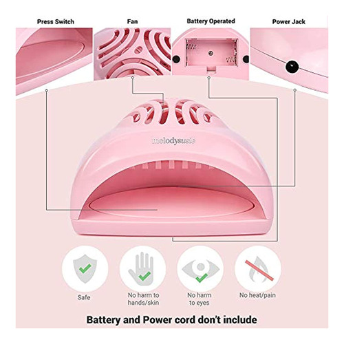 Melodysusie Secador De Uñas Portátil Para Niños, Mini Abanic