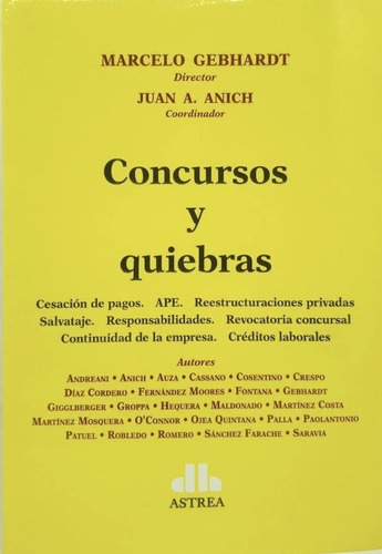 Concursos Y Quiebras Gebhardt, Marcelo (director) - Anich, J