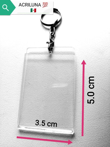 Imagen 3 de 4 de Llaveros De Acrilico De 2mm Cristal 3,5x5cm 150pzas $710