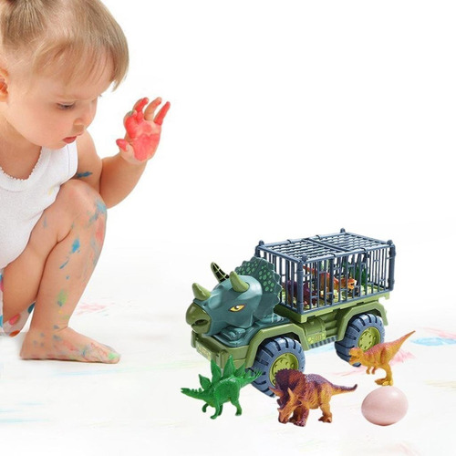 Juego De Juguetes Con Carrito De Transporte De Dinosaurios