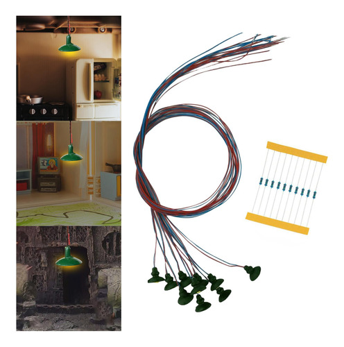 10x Ho Scale Street Light Layout Diorama Miniatura Verde