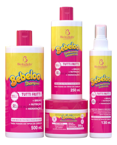 Kit P/ Todos Os Tipos De Cabelo Capilar Bebeloo Tutti Frutti