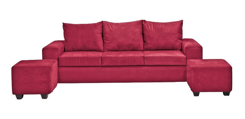 Imagen 1 de 4 de Living Kahlo 3 Cuerpos + 2 Pouf Felpa