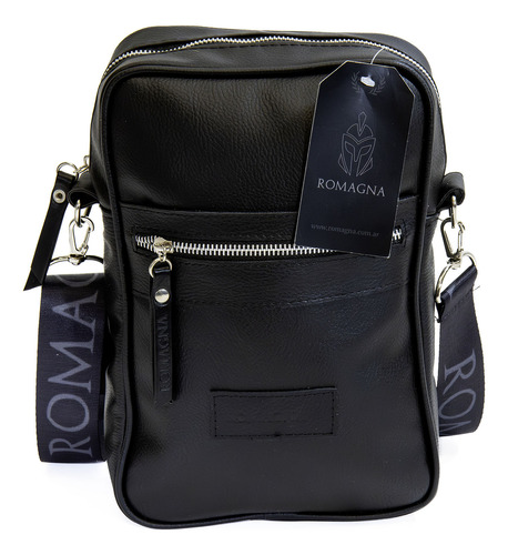 Romagna Graco Porta Celu Mini Bag Cuero Ecofriendly Negro Lisa