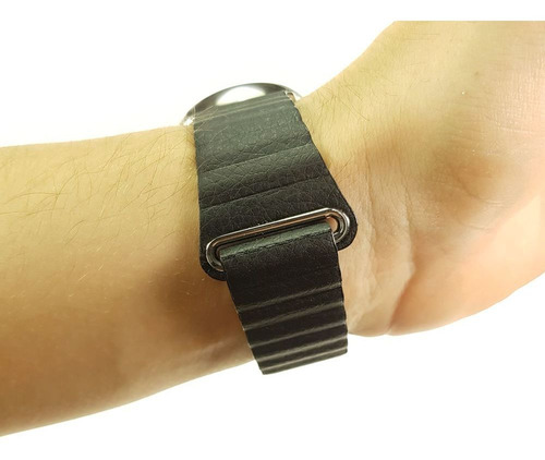 Pulseira 20mm Couro Loop Para Amazfit Bip - Amazfit Gtr 42mm Cor Preto