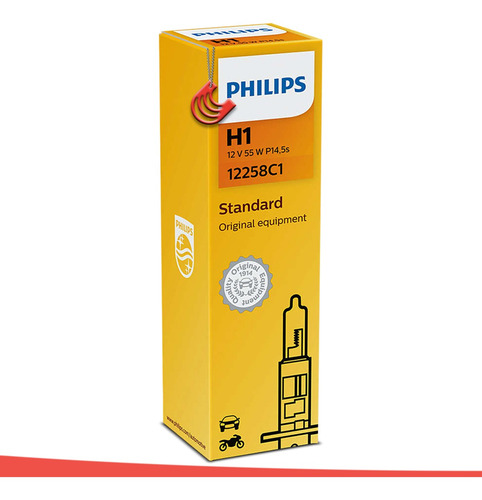 Imagem 2 de 6 de Lâmpada Philips Standard H1 55w 12v 12258c1 Farol Alto Baixo