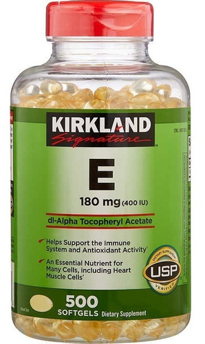 Vitamina E 400 I.u. Marca Kirkland 500 Softgels