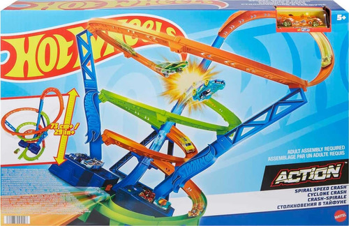 Pista Hot Wheels Spiral Speed Crash Automatico 